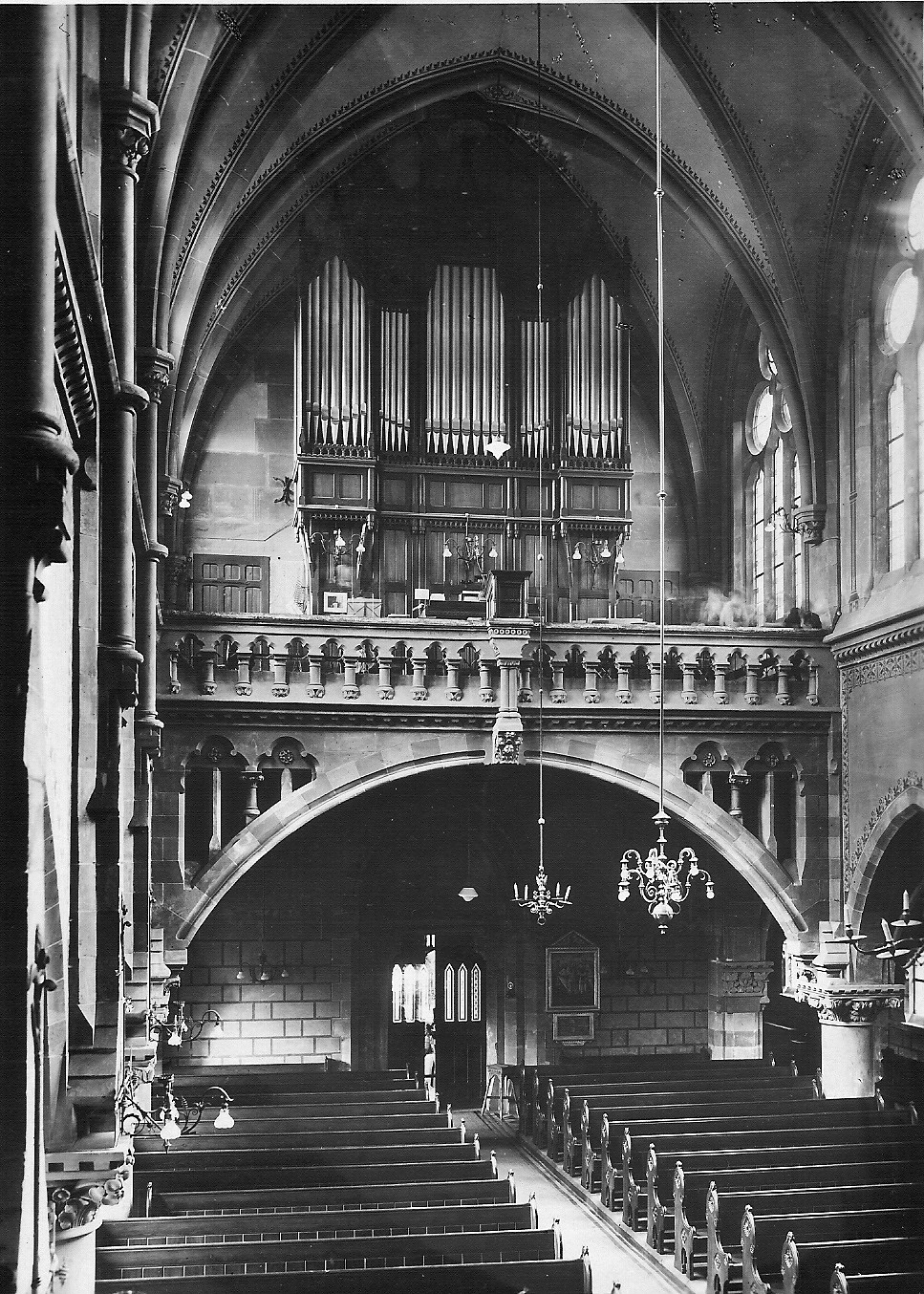Ansicht der Walcker-Orgel um 1920 (Foto: Förderverein)